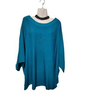 Blue Dolman Sleeve Cotton Top   Size M/L   NWT